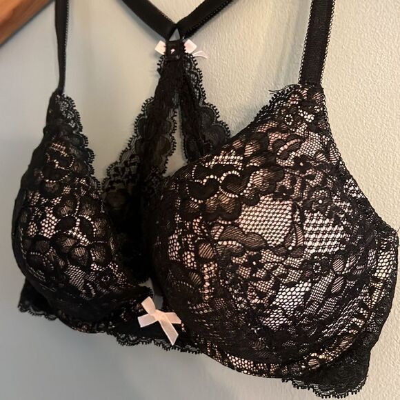 Victoria’s Secret sexy black lace push-up lace bra Women’s 32D 32 D - Picture 8 of 13